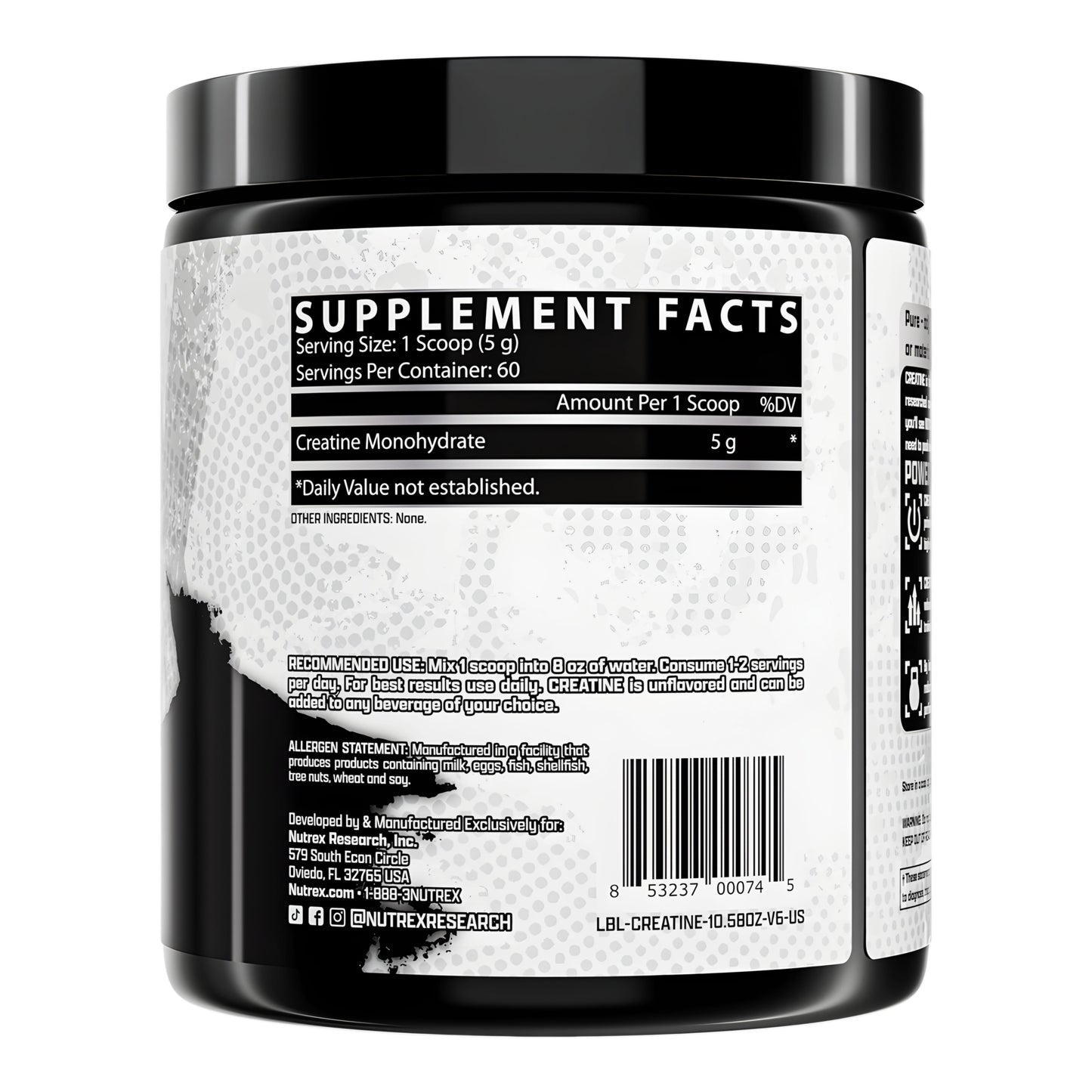 Nutrex Creatine Monohydrate - 60 Servings - Unflavored