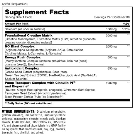 Univesal Animal Pump Preworkout - 30 Servings