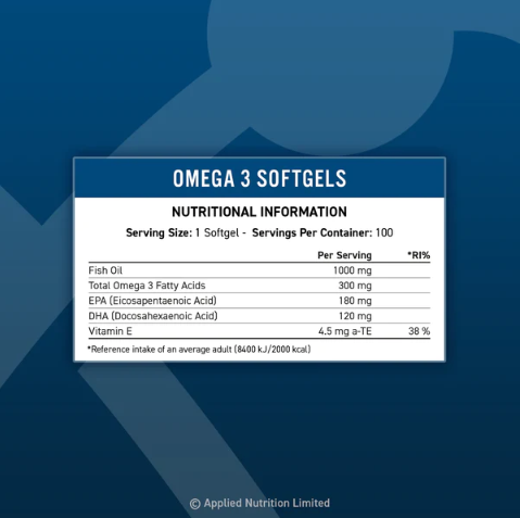 Applied Nutrition Omega 3 - 100 Softgels