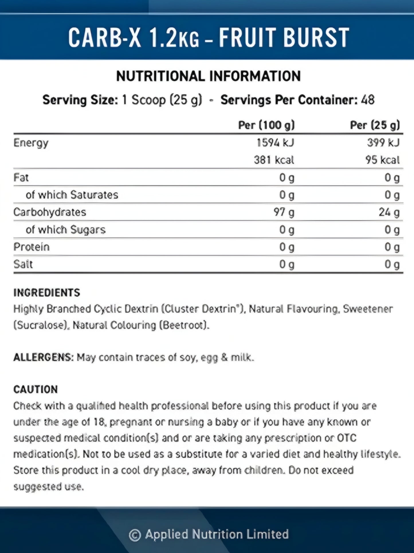 Applied Nutrition Carb X 1.2KG | 48Servings