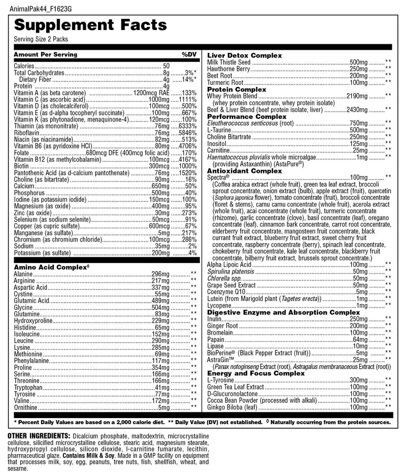 Universal Animal pak - 44 Packs