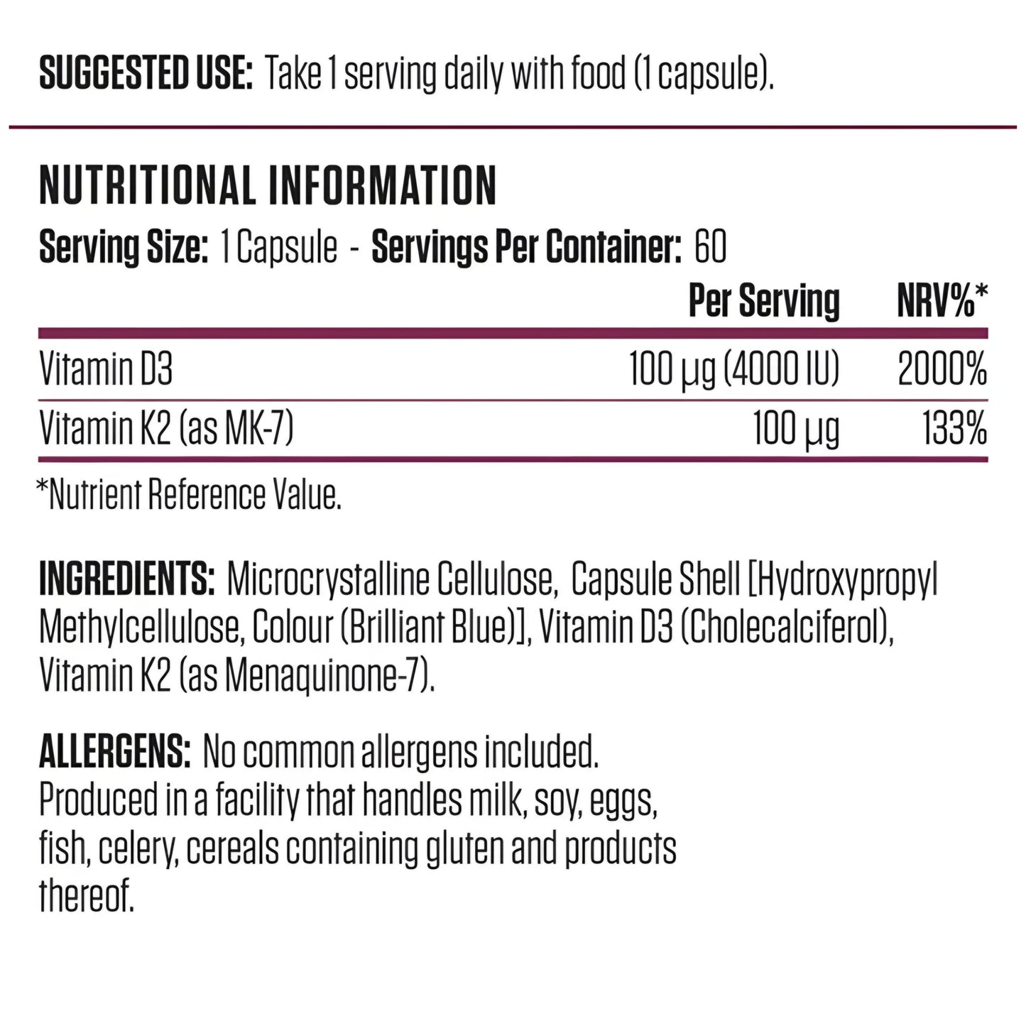 Vitamin D3 & Vitamin K2 Applied Nutrition