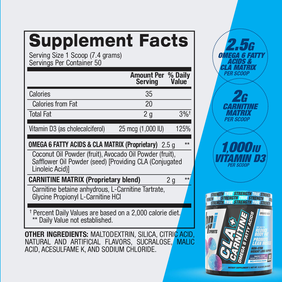 bpi Cla + Carnitine - 50 Servings