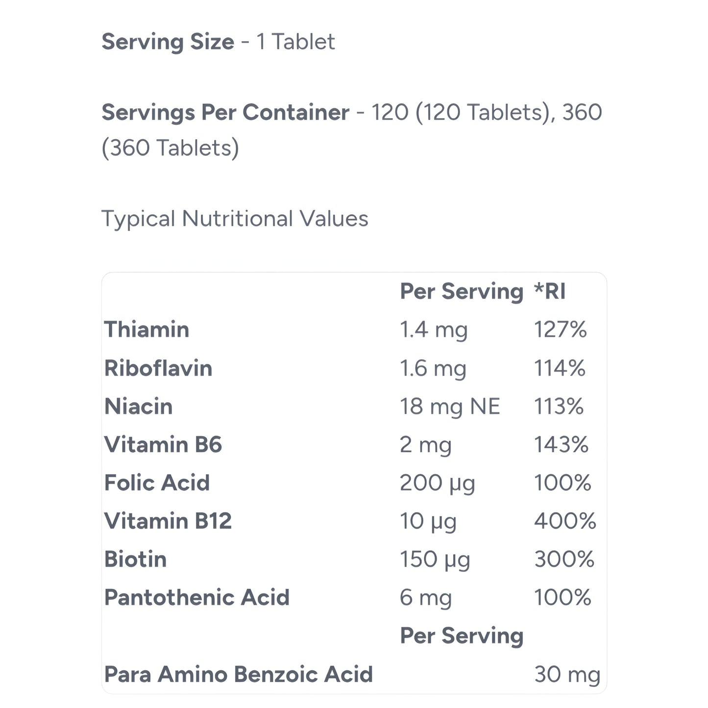 MY VITAMINS VIT B