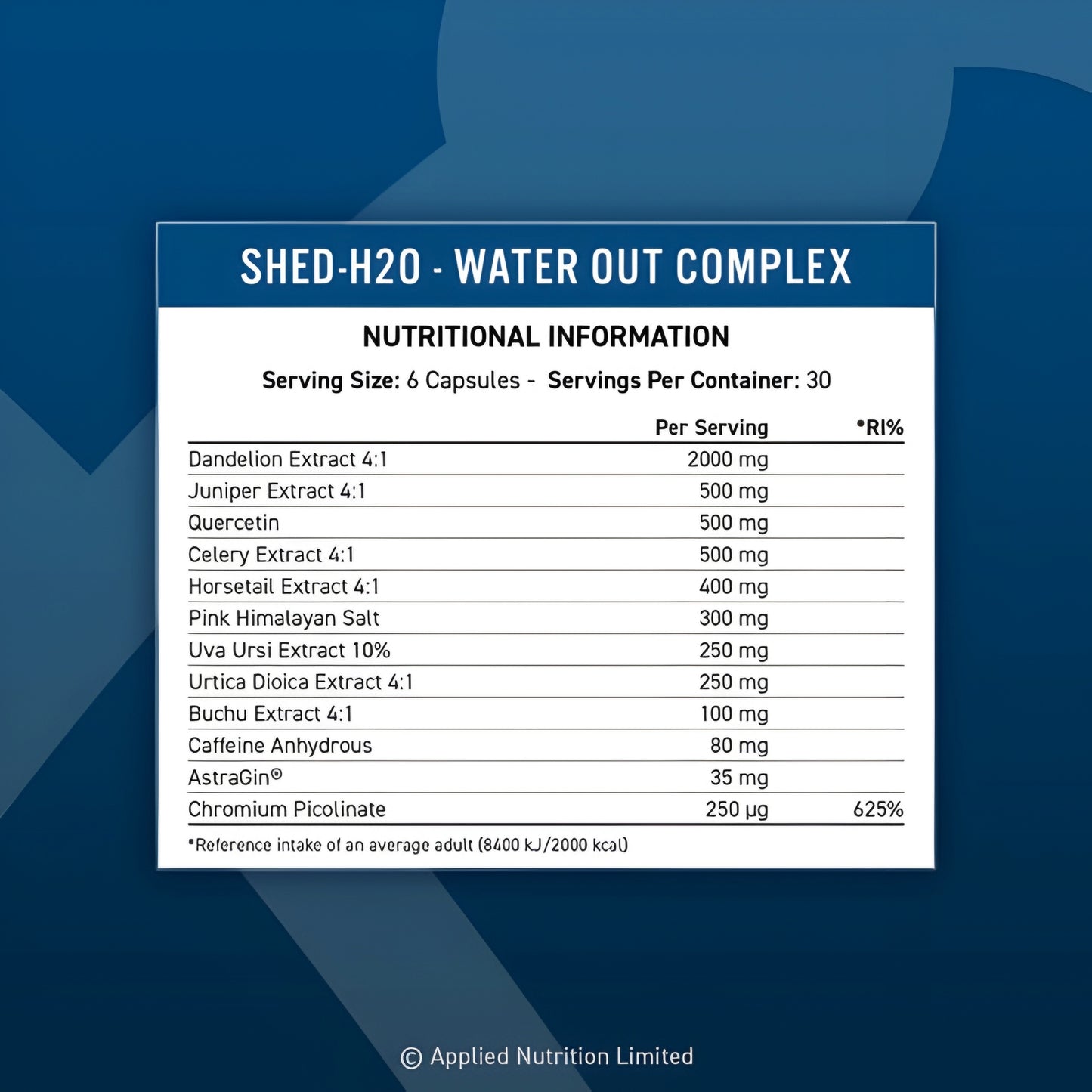 Shed H2o Applied Nutrition