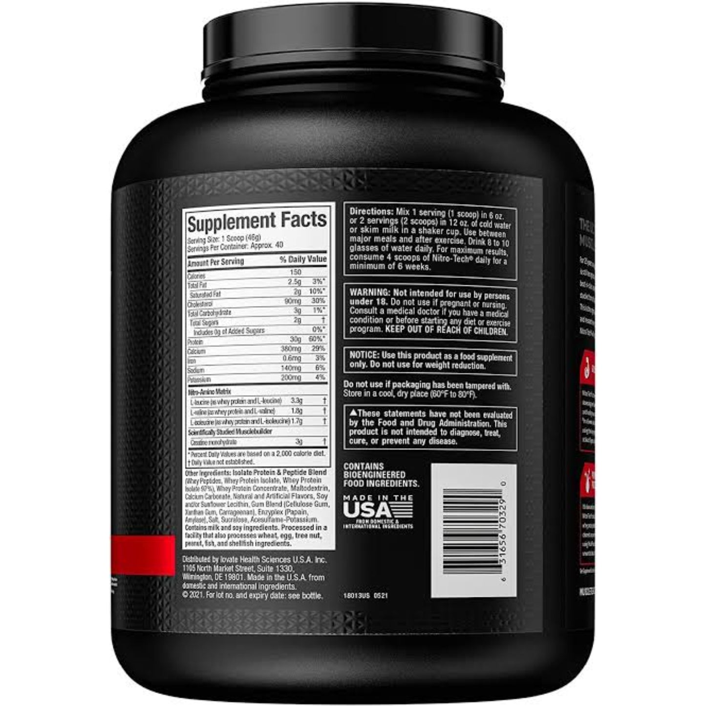 Muscletech Nitrotech 2 kg - 40 Servings - Milk Chocolate