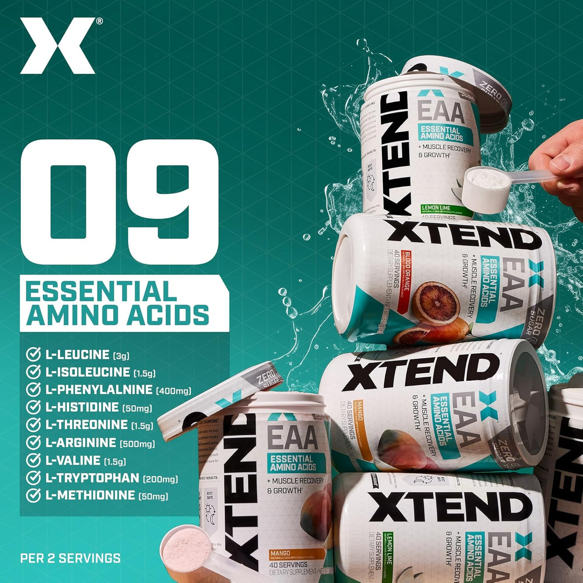 XTEND EAA Essential Amino Acids Powder | 40 Servings