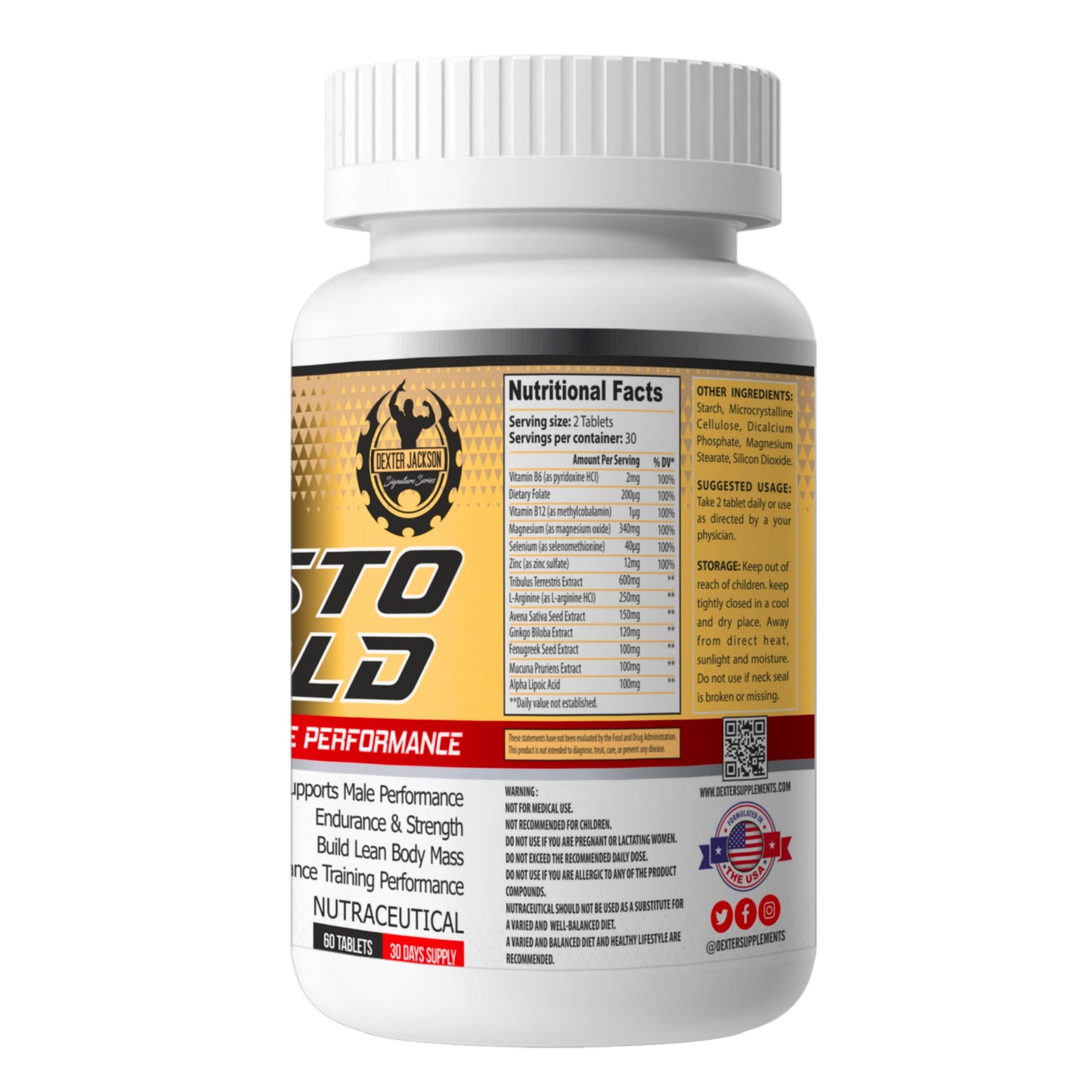 Testo Gold Dexter Jackson - 60 Tablets