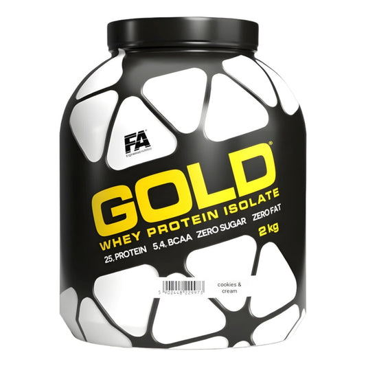 FA Gold Whey Protein Isolate 2kg - 66 Servings - Cookies & Cream