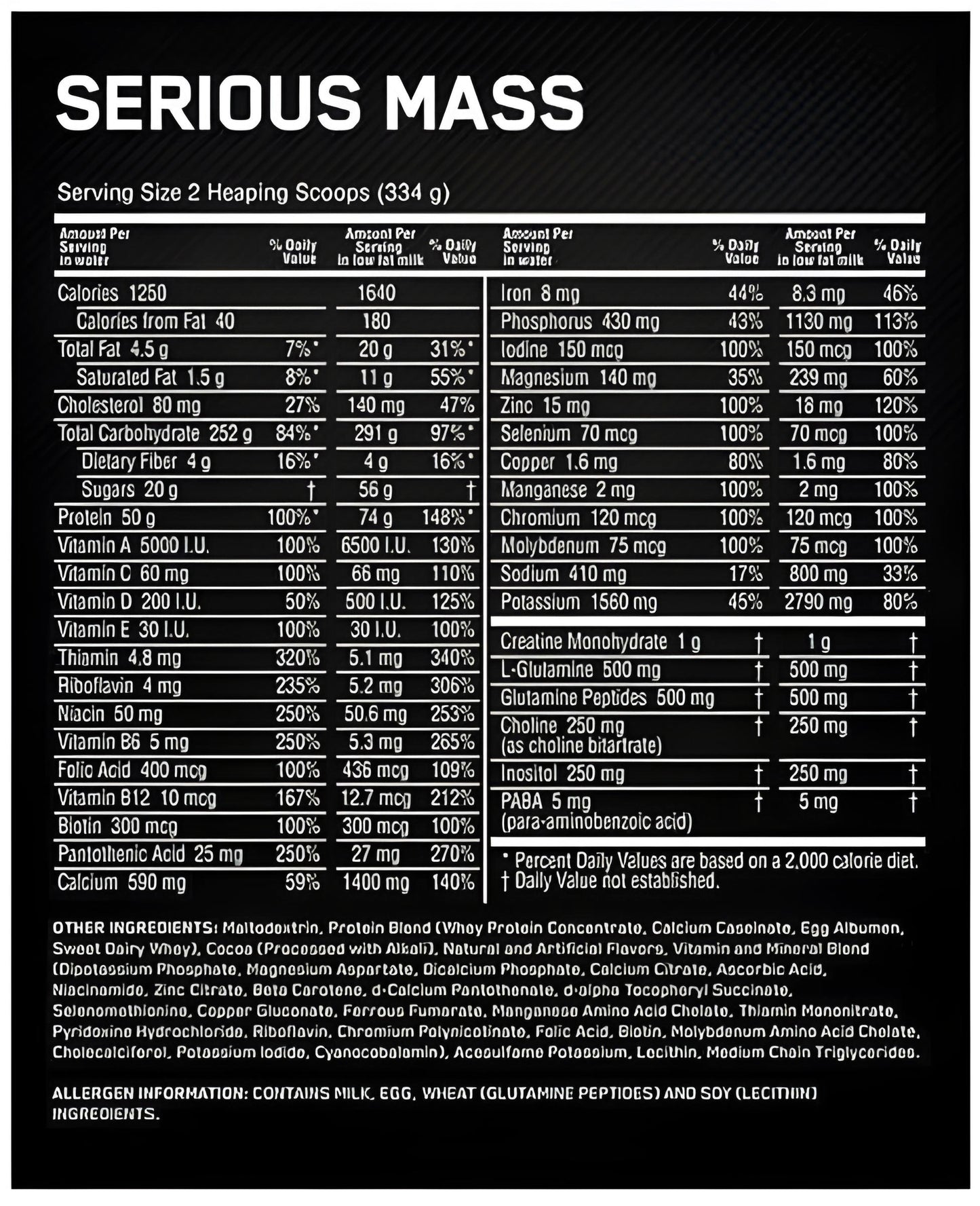 ON Serious Mass 5.44kg - 16 Servings - Strawberry