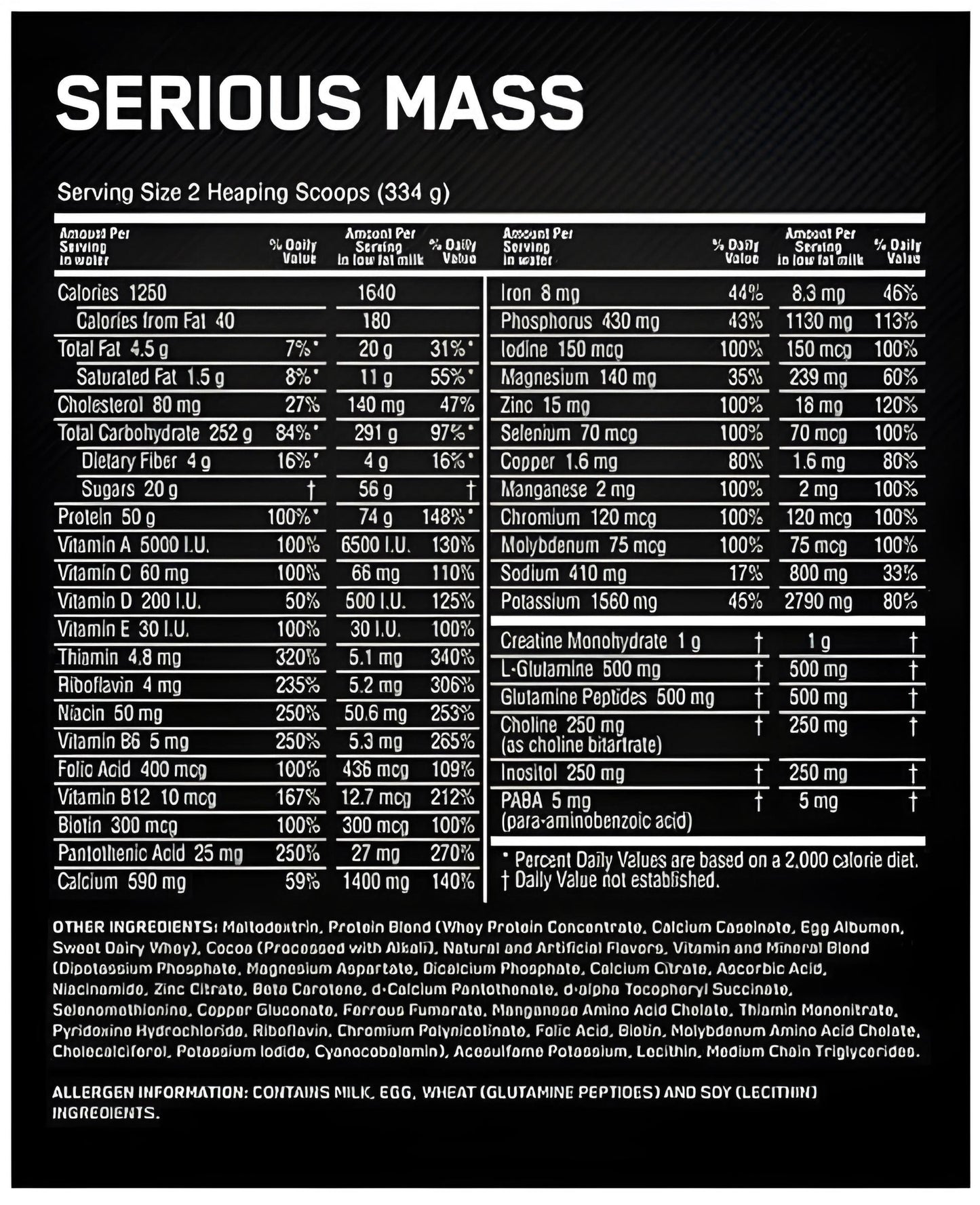 Serious Mass 5.44kg - 16 Servings - Vanilla