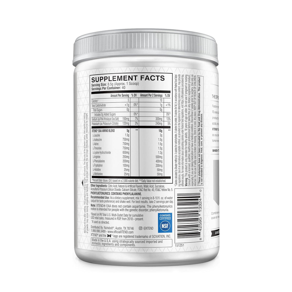 XTEND EAA Essential Amino Acids Powder | 40 Servings