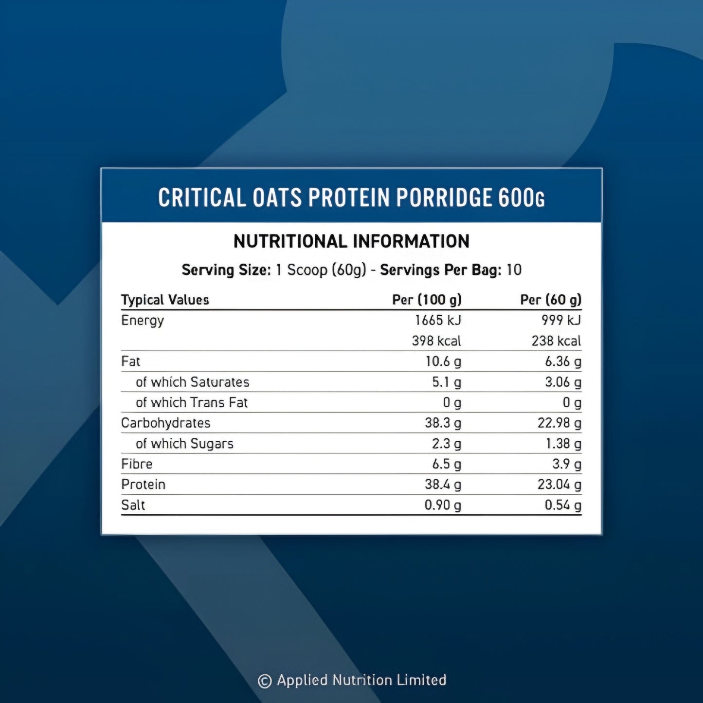 Applied Nutrition Critical Oats Protein Porridge