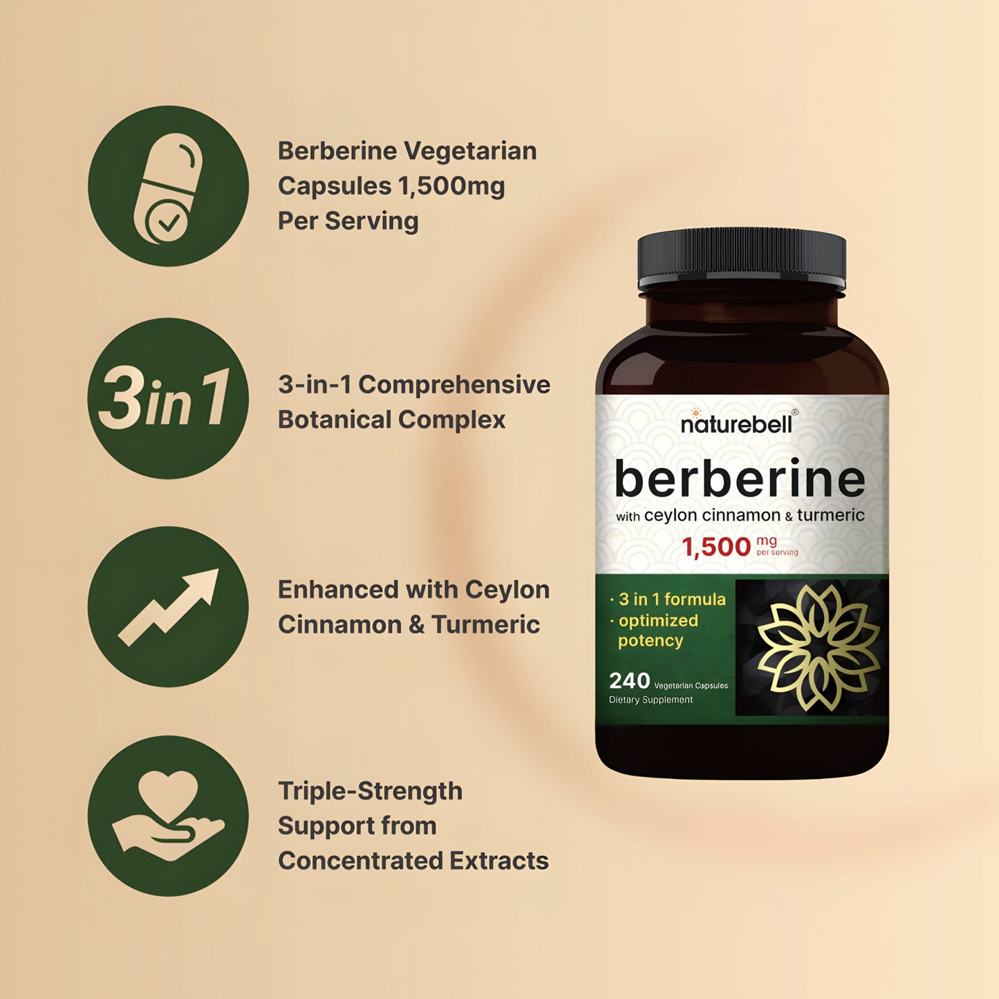 Berberine 3 in 1 Complex  Naturebell