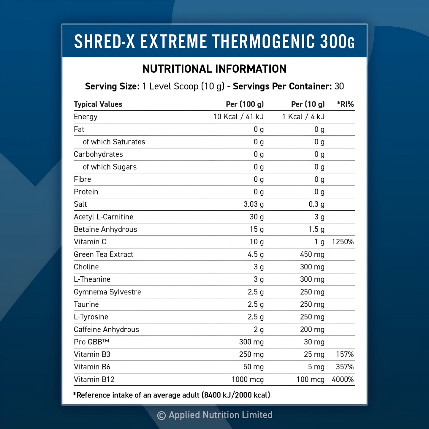 Shred X Thermogenic Powder Applied Nutrition