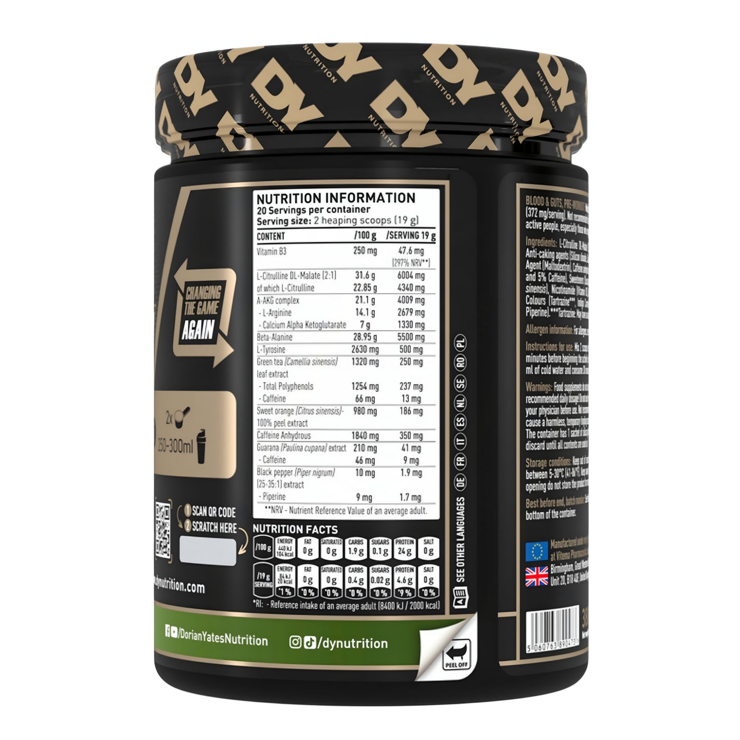 DY Blood & Guts Preworkout - 20 Servings