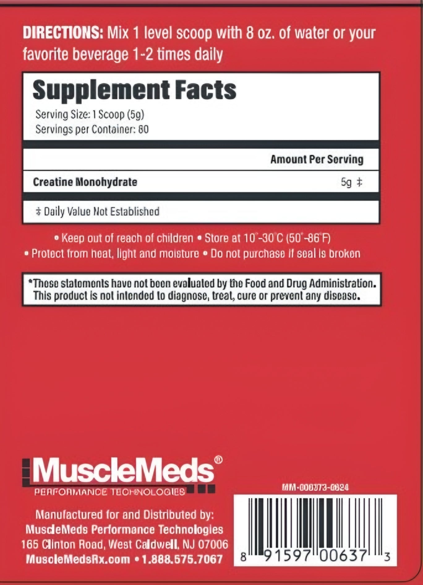 Musclemeds Creatine Monohydrate