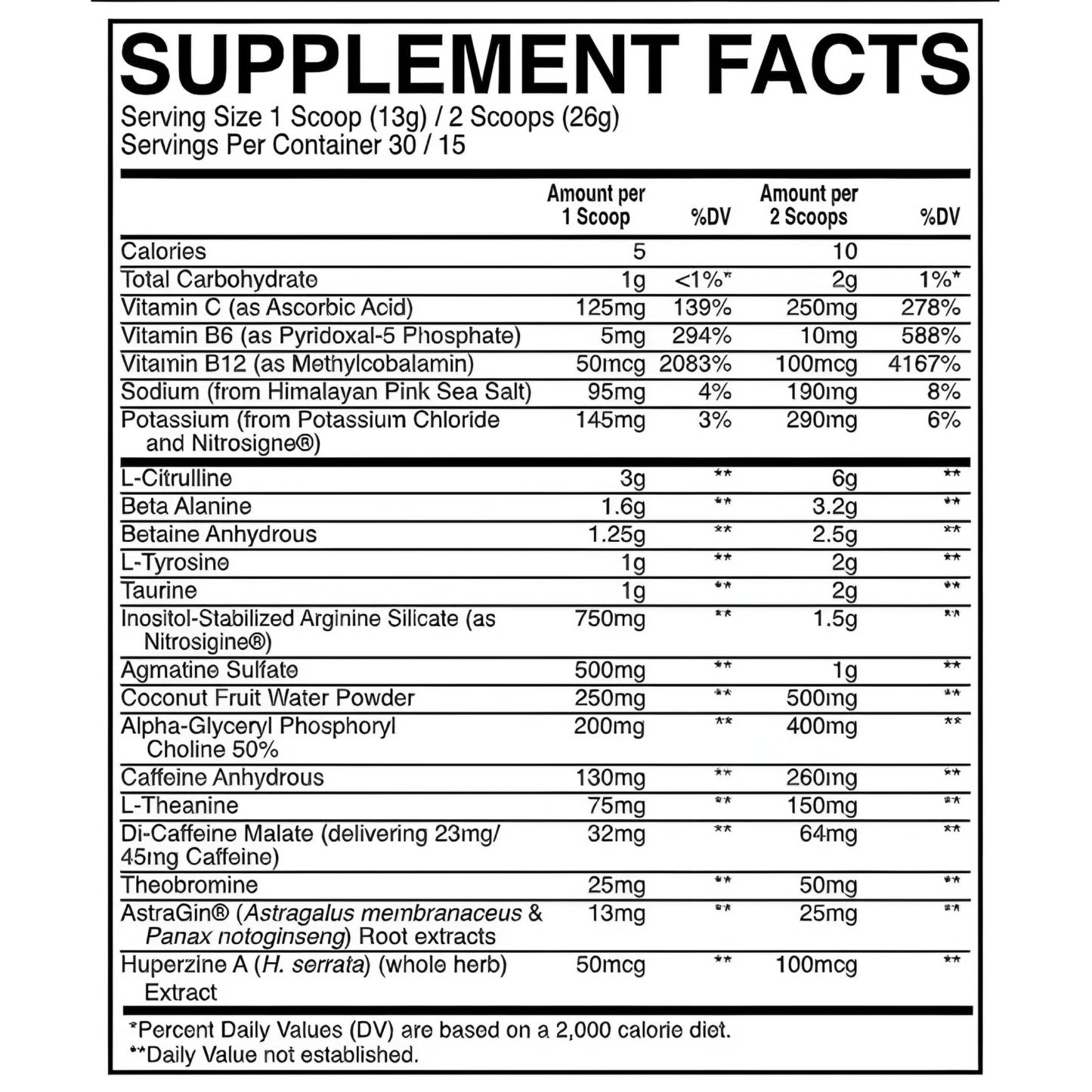 Thavage Pre-Workout 30/15
